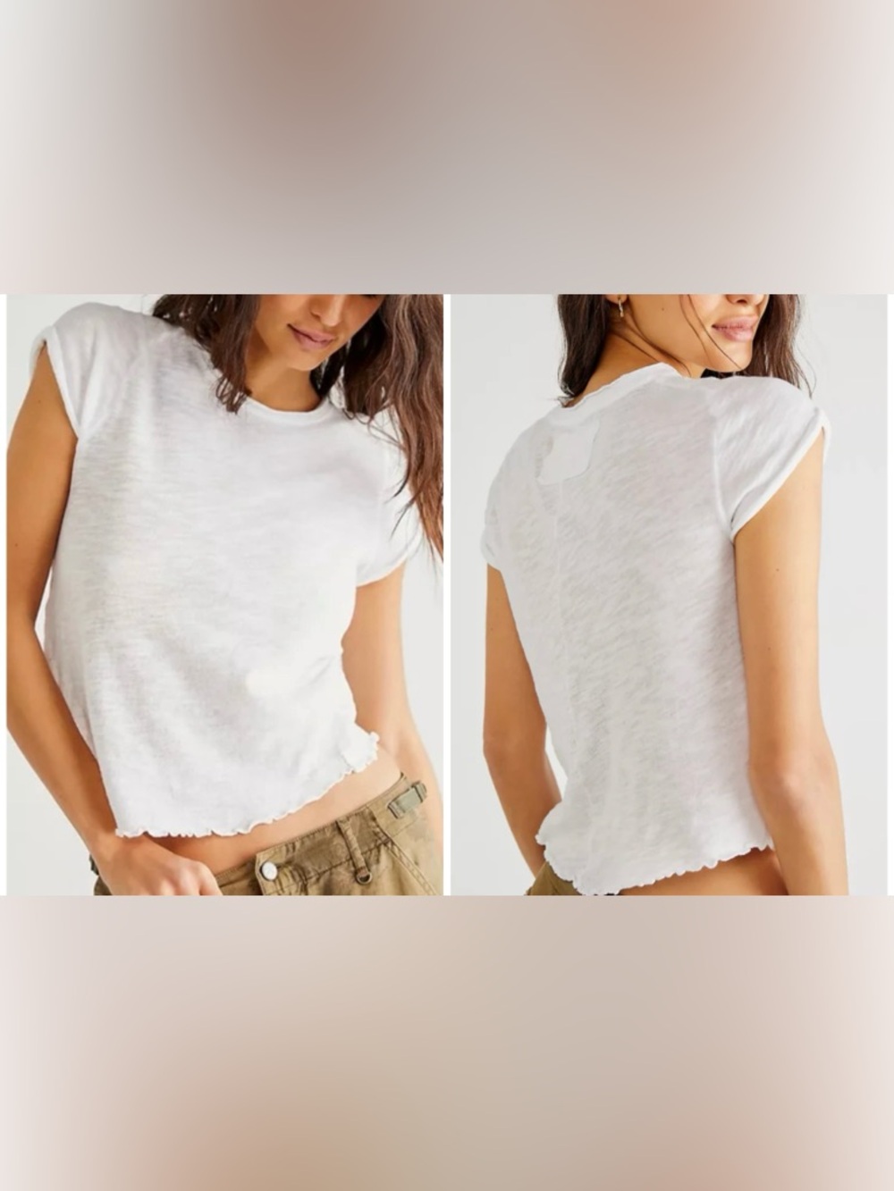 NWOT Free People We the Free Be my Baby Tee - white - XS, S, M, L, XL